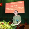 Đại tướng Tô Lâm, Bộ trưởng Bộ Công an phát hiểu chỉ đạo hội nghị. (Ảnh: TTXVN)