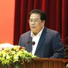 Ông Sơn Minh Thắng, Ủy viên Trung ương Đảng, Bí thư Đảng ủy Khối các cơ quan Trung ương phát biểu khai mạc hội nghị. (Ảnh: Phương Hoa/TTXVN)