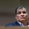 Cựu Tổng thống Ecuador Rafael Correa tại cuộc họp báo ở Brussels, Bỉ ngày 9/10/2019. (Ảnh: AFP/TTXVN)