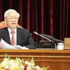 Tổng Bí thư, Chủ tịch nước Nguyễn Phú Trọng phát biểu khai mạc Hội nghị. (Ảnh: Trí Dũng/TTXVN)