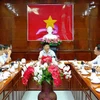 Phó Chủ tịch UBND thành phố Cần Thơ Trương Quang Hoài Nam phát biểu tại buổi làm việc. (Ảnh: Thanh Liêm/TTXVN)