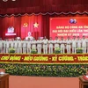 Ban Chấp hành Đảng bộ Công an tỉnh Hậu Giang nhiệm kỳ 2020-2025 ra mắt đại hội. (Ảnh: Duy Khương/TTXVN)
