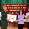 Tặng quà các thương binh nặng của Trung tâm điều dưỡng thương binh Kim Bảng, tỉnh Nam Định. (Ảnh: Anh Tuấn/TTXVN)