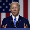 Ứng viên tranh cử Tổng thống Mỹ của đảng Dân chủ Joe Biden phát biểu tại một sự kiện ở Wilmington, bang Delaware ngày 14/7/2020. (Ảnh: AFP/TTXVN)