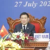 Chủ tịch ASOSAI, Tổng Kiểm toán nhà nước Việt Nam Hồ Đức Phớc phát biểu. (Ảnh: Doãn Tấn/TTXVN)