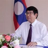 Giáo sư-tiến sỹ Eksavang Vongvichith Chủ nhiệm Ủy ban Đối ngoại Quốc hội Lào trả lời phỏng vấn phóng viên TTXVN. (Ảnh: Thu Phương/TTXVN)