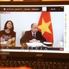 Ông Đinh Toàn Thắng, Vụ trưởng Vụ Châu Âu, Bộ Ngoại giao Việt Nam phát biểu tại Tọa đàm trực tuyến kỷ niệm 45 năm quan hệ Việt-Đức. (Ảnh: Mạnh Hùng/TTXVN)