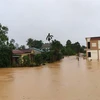 Nhiều khu vực dân cư của tỉnh Quảng Trị bị ngập sâu trong nước. (Ảnh: Thanh Thủy/TTXVN)