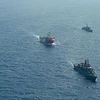 Tàu khảo sát Oruc Reis được các tàu hải quân Thổ Nhĩ Kỳ hộ tống. (Nguồn: AFP)