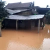 Mưa lớn gây ngập lụt trở lại tại thị trấn Cam Lộ, huyện Cam Lộ, tỉnh Quảng Trị. (Ảnh: Hồ Cầu/TTXVN)