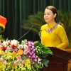Bà Nguyễn Thị Thu Hà, Ủy viên Trung ương Đảng, Bí thư Tỉnh ủy, Trưởng đoàn đại biểu Quốc hội tỉnh Ninh Bình. (Ảnh: Minh Đức/TTXVN)