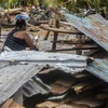 Nhiều ngôi nhà bị đổ sập sau khi bão Eta tràn qua Bilwi, Nicaragua, ngày 5/11/2020. (Ảnh: AFP/TTXVN)