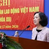 Trưởng Ban Dân vận Trung ương Trương Thị Mai phát biểu chỉ đạo hội nghị. (Ảnh: Lâm Khánh/TTXVN)