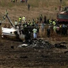 Hiện trường vụ máy bay Beechcraft KingAir B350i gặp nạn. (Nguồn: AFP)