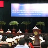 Chủ tịch UBND Thành phố Hồ Chí Minh Nguyễn Thành Phong phát biểu tại hội nghị. (Ảnh: Trần Xuân Tình/TTXVN)