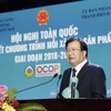 Phó Thủ tướng Trịnh Đình Dũng phát biểu chỉ đạo hội nghị. (Ảnh: Trần Việt/TTXVN)