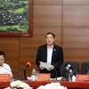 Ông Nguyễn Đức Hải phát biểu tại buổi làm việc với lãnh đạo tỉnh Lào Cai. (Ảnh: Quốc Khánh/TTXVN)
