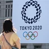 Biểu tượng Thế vận hội mùa Hè Tokyo 2020 tại Tokyo, Nhật Bản, ngày 4/2/2021. (Ảnh: AFP/TTXVN)