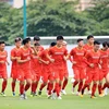 Đội tuyển Việt Nam tập luyện tích cực trước ngày bay sang UAE tham dự Vòng loại thứ 2 World Cup 2022. (Nguồn: VFF)