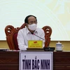 Phó Thủ tướng Chính phủ Lê Văn Thành phát biểu tại buổi làm việc. (Ảnh: Thái Hùng/TTXVN)