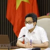 Phó Thủ tướng Vũ Đức Đam, Trưởng Ban Chỉ đạo Quốc gia phòng, chống dịch COVID-19 phát biểu chỉ đạo cuộc họp. (Ảnh: Nguyễn Điệp/TTXVN)