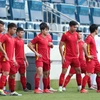 Đội tuyển Việt Nam đang đứng đầu bảng G vòng loại thứ hai World Cup 2022 với 17 điểm. (Ảnh: TTXVN) 