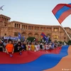 Người ủng hộ ứng cử viên đối lập ở Armenia Robert Kocharyan. (Nguồn: AP)