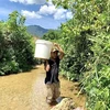 Người dân xã Hương Hữu, huyện Nam Đông phải đi lấy nước từ các nguồn nước không đảm bảo để sử dụng. (Ảnh: Mai Trang/TTXVN)