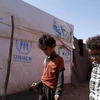 Trẻ em Yemen tại trại tị nạn Dharawan ở gần Sanaa. (Ảnh: THX/TTXVN)