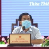 Chủ tịch UBND tỉnh Thừa Thiên-Huế Nguyễn Văn Phương phát biểu tại buổi họp báo. (Ảnh: Tường Vi/TTXVN)