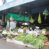 Một chợ truyền thống bán các mặt hàng thực phẩm tươi sống, rau, củ, quả... (Nguồn: TTXVN)