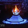 Hình ảnh ngọn đuốc Olympic tại lễ bế mạc Olympic Tokyo 2020 trên sân vận động Olympic ở Tokyo, Nhật Bản ngày 8/8/2021. (Ảnh: AFP/TTXVN)