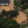 Cảnh ngập lụt tại Waverly, bang Tennessee, Mỹ ngày 21/8/2021. (Ảnh: Sky 5/TTXVN)