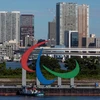 Biểu tượng của Paralympic Tokyo 2020 tại quận Odaiba, Tokyo (Nhật Bản) ngày 20/8/2021. (Ảnh: THX/TTXVN)