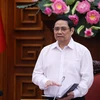 Thủ tướng Phạm Minh Chính, Trưởng Ban Chỉ đạo Quốc gia phòng, chống dịch COVID-19 phát biểu kết luận cuộc họp. (Ảnh: Dương Giang/TTXVN)