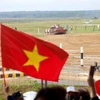 Kíp số 2 Đội tuyển tăng Việt Nam xuất phát tại làn thi số 4. (Ảnh: Trần Hiếu/TTXVN)