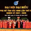 Ra mắt Ban Chấp hành Hội Liên hiệp Phụ nữ tỉnh Bắc Ninh khóa XVII, nhiệm kỳ 2021-2026. (Ảnh: Đinh Văn Nhiều/TTXVN)