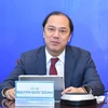 Thứ trưởng Bộ Ngoại giao Nguyễn Quốc Dũng đồng chủ trì Tham khảo chính trị Việt Nam-Campuchia lần thứ 7. (Ảnh: TTXVN phát)
