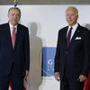 Tổng thống Thổ Nhĩ Kỳ Tayyip Erdogan và Tổng thống Mỹ Joe Biden. (Nguồn: AP)