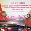 Chủ tịch Quốc hội Vương Đình Huệ đọc Diễn văn kỷ niệm 100 năm Ngày sinh Chủ tịch Quốc hội Lê Quang Đạo. (Ảnh: Doãn Tấn/TTXVN)