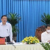 Ông Phan Đình Trạc, Ủy viên Bộ Chính trị, Bí thư Trung ương Đảng, Trưởng Ban Nội chính Trung ương phát biểu. (Ảnh: Công Mạo/TTXVN)
