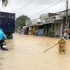 Nhiều đoạn trên Quốc lộ 1A qua thành phố Quy Nhơn, tỉnh Bình Định bị ngập sâu trong ngày 14/11. (Ảnh: Tường Quân/TTXVN)
