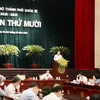 Quang cảnh Hội nghị lần thứ 10 Ban Chấp hành Đảng bộ Thành phố Hồ Chí Minh khóa XI, nhiệm kỳ 2020-2025. (Ảnh: Tiến Lực/TTXVN)