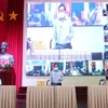 Chủ tịch UBND tỉnh Bến Tre Trần Ngọc Tam phát biểu chỉ đạo tại cuộc họp Ban Chỉ đạo phòng, chống dịch COVID-19 tỉnh chiều 17/12. (Ảnh: Chương Đài/TTXVN)