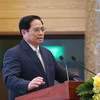 Thủ tướng Phạm Minh Chính phát biểu tại hội nghị. (Ảnh: Dương Giang/TTXVN)