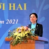 Ủy viên Trung ương Đảng, Chủ tịch Hội Liên hiệp Phụ nữ Việt Nam Hà Thị Nga phát biểu khai mạc hội nghị. (Nguồn: Hoilhpn.org.vn)