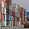Các container hàng hóa tại Tân cảng Cát Lái. (Ảnh: Quang Châu/TTXVN