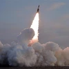 Một vụ phóng thử tên lửa dẫn đường chiến thuật của Triều Tiên. (Ảnh: Yonhap/TTXVN)