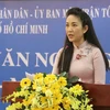 Phó Giám đốc Sở Văn hóa và Thể thao Thành phố Hồ Chí Minh Nguyễn Thị Thanh Thúy phát biểu tại buổi họp mặt. (Ảnh: Thu Hương/TTXVN)