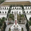 Nghĩa trang Liệt sỹ Quốc gia Vị Xuyên nhìn từ trên cao. (Ảnh: Hanh Quỳnh/Vietnam+)